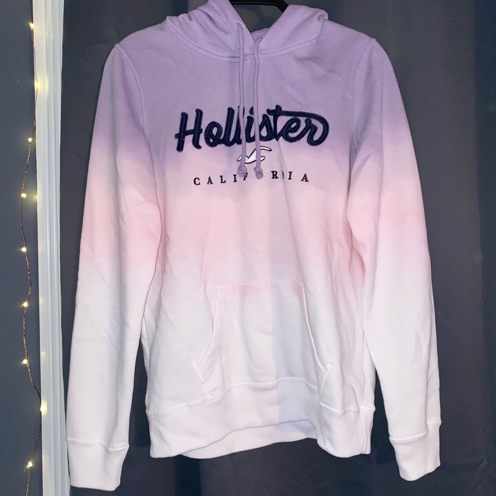 Hollister purple pink white ombré hoodie